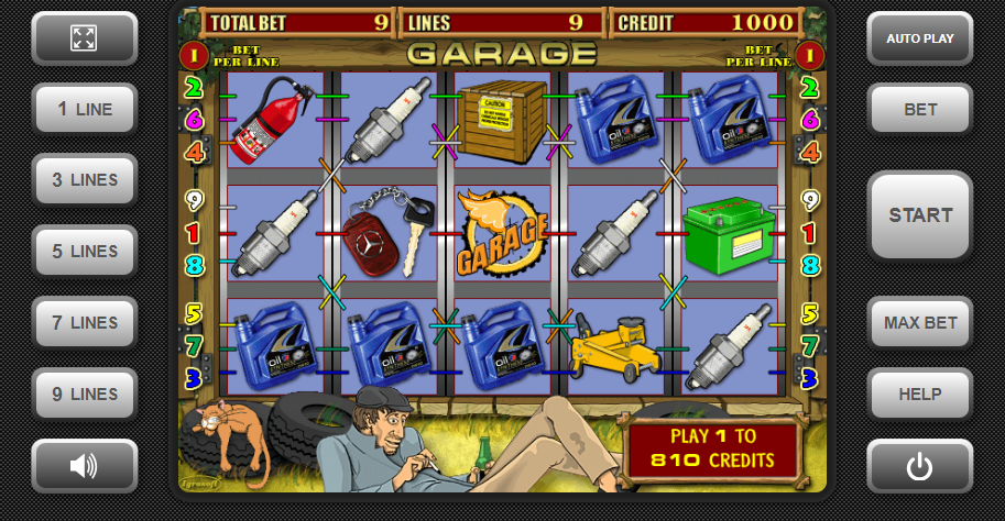 Información general del juego Garage Tragamonedas